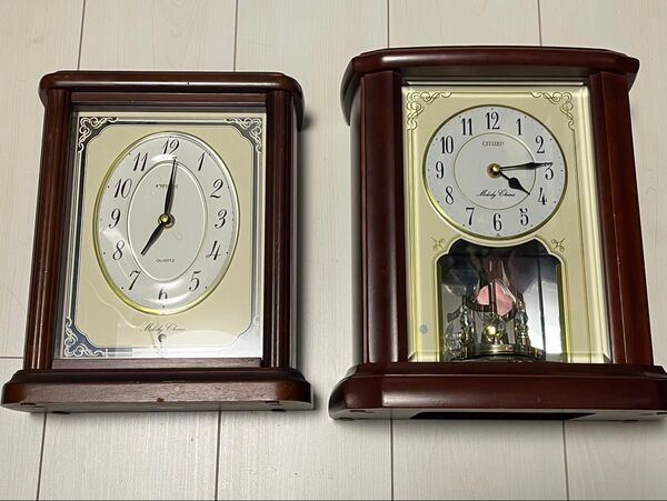 CITIZEN Melody Chime オルゴールメロディ付き置時計 2個セット 4RH728 & 4RH729