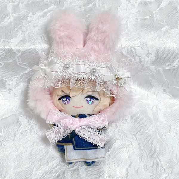 10cm にじぱぺっと おまんじゅう ぬい服 被り物 うさぎ