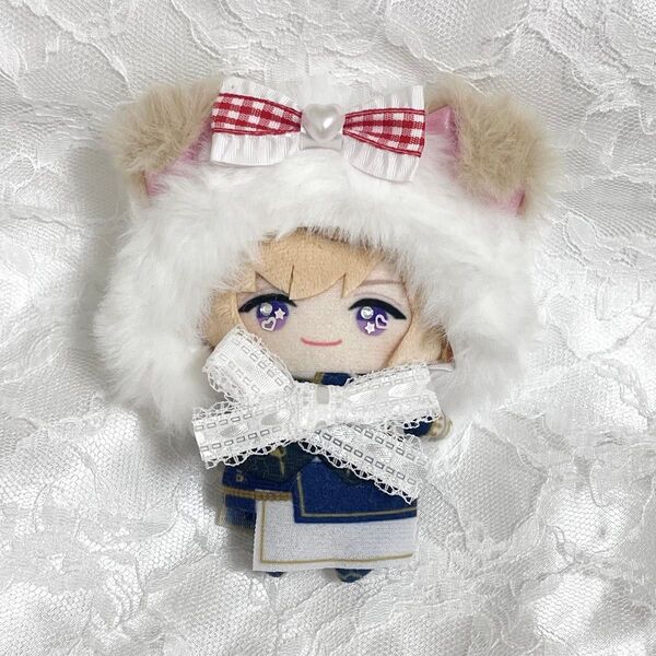 10cm にじぱぺっと おまんじゅう ぬい服 被り物 犬