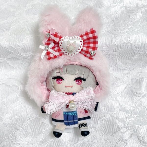 10cm にじぱぺっと おまんじゅう ぬい服 被り物 うさぎ