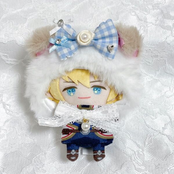 10cm にじぱぺっと おまんじゅう ぬい服 被り物 いぬ