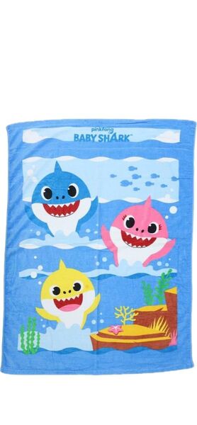 【大人気完売品】ベイビーシャーク タオルケット サメ家族 保育園 お昼寝 綿100 バスタオル