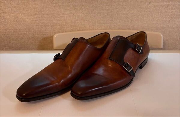 美品 MAGNANNI マグナーニ 18889 ダブルモンク ブラウン 43 定価6万超え
