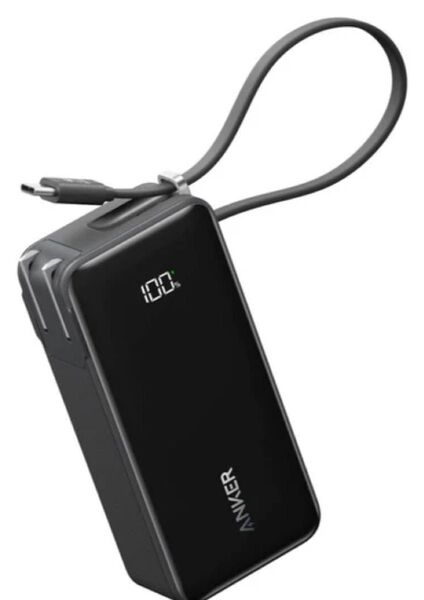 Anker Power Bank (10000mAh, Fusion, Built-In USB-C ケーブル)