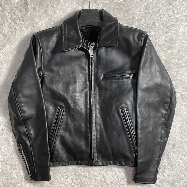 ショット schott シングルライダースジャケット レザージャケット ライナー付き 643E