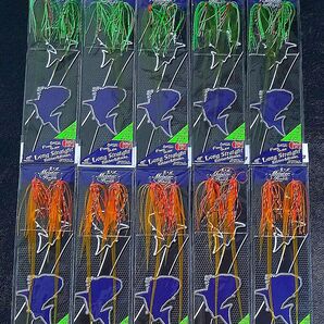 601.ハヤブサ フリースライド ロングストレートラバー&フックセット 新品10個セット※こちらの商品は全てフック付きとなります。