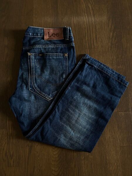 Lee デニムパンツ インディゴブルー ダメージ加工