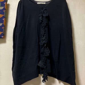 mina perhonen forest parade ニット ノースリーブ M 黒 レース トップス