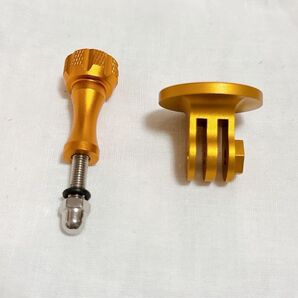 アルミ三脚マウントアダプターGoPro カメラ アクセサリー ネジ ボルト ゴールド 頑丈 アルミニウム合金