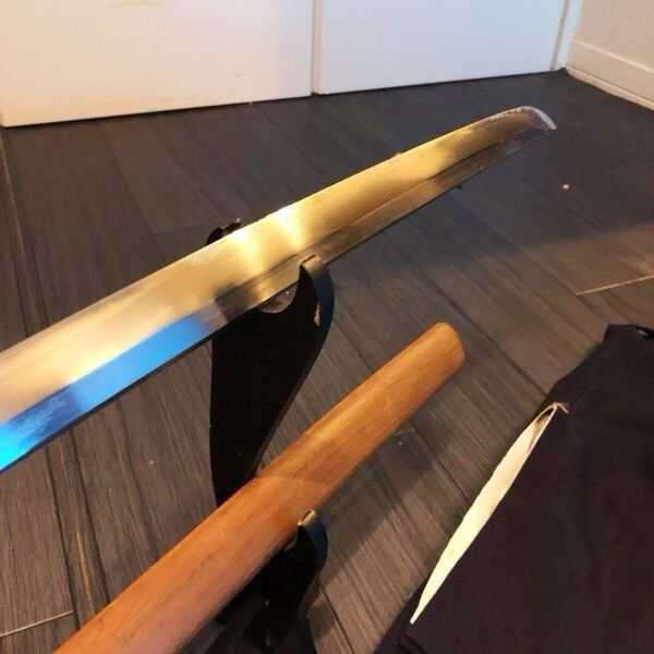 刃渡65.3cm 在銘 昭和二十年 日本刀 反り1.2cm 長物 刀袋付き 変更届用紙付き
