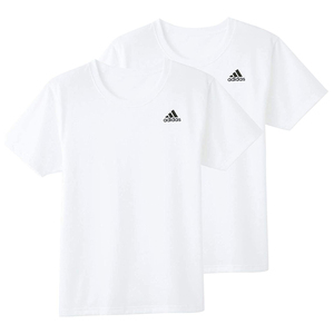 グンゼ adidas（アディダス） 2枚組丸首Tシャツ 白（ホワイト）LLサイズ 吸汗速乾 ワイルドシルエット 未使用 未使用