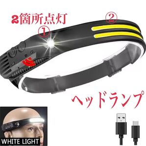高輝度ヘッドライト USB充電 センサー付 軽量モデル