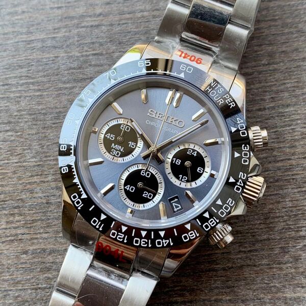 腕時計 カスタム デイトナ アイス VK63 mod クロノグラフ オマージュ セイコー Seiko 8t63 SBTR027