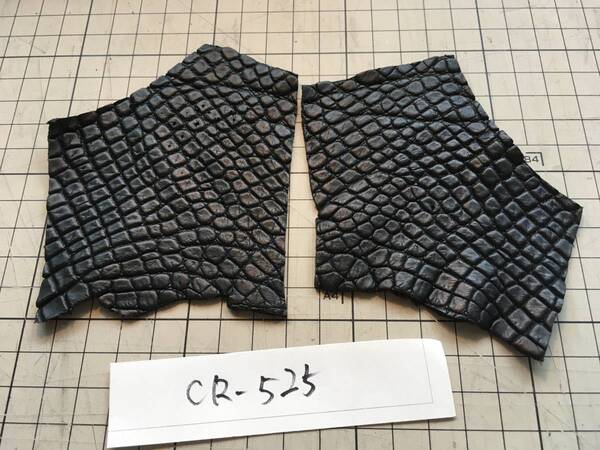 CR-525小売り最安送料無料★極上クロコダイル ワニ革鰐 アリゲーター レザークラフト ブラック マット ハギレ※ 画像のものをお送りします