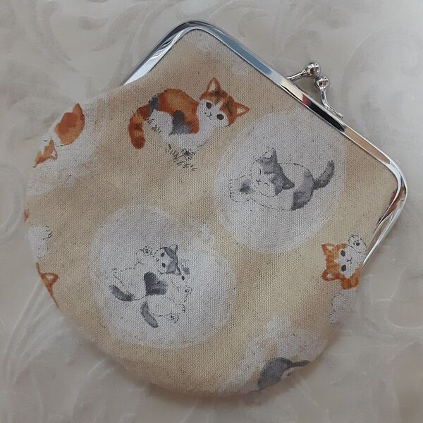 がま口ポーチ小物入れ猫ちゃん ハンドメイド