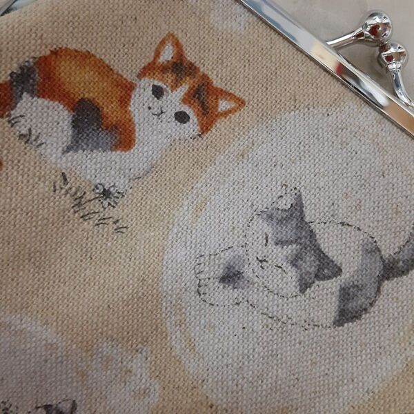 がま口ポーチ小物入れ猫ちゃん ハンドメイド