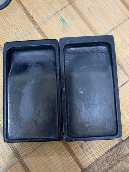 硯 すずり 学校用 書道具 硯石2個 13-14cmx7.5x2cm