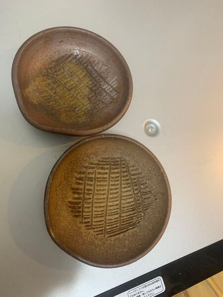 未使用 備前焼 武蔵 片口すり鉢 小鉢 小皿 約9.6cm