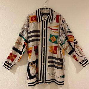 ONWARD スカーフ風柄シャツ ヴィンテージ 古着 L