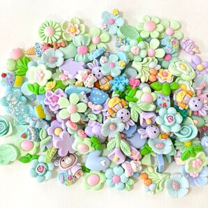寒色系のデコレーションパーツセット 150個 まとめ売り 大量