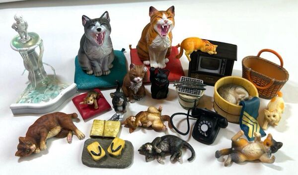 希少 猫 フィギュアと小物セット 置物 セット インテリア セット 置物 人形