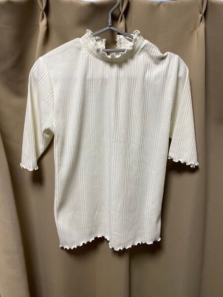 リブハイネックシャツ リブTシャツ ハイネック トップス