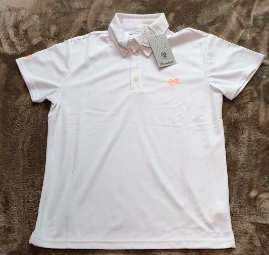 新品 4サイズ(M) ラッセルノ ゴルフポロシャツ ボタンダウン ホワイト 白 半袖 半袖ポロシャツ ゴルフウェア
