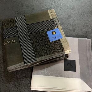 新品 メンズ ランバン カルバンクライン ハンカチ 2枚セット LANVAN Calvin Klein