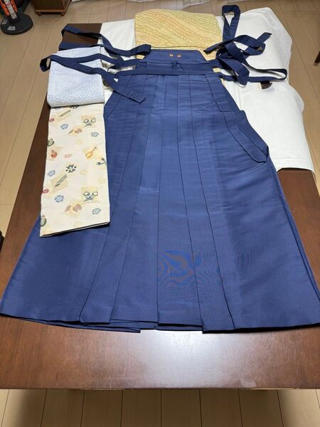 袴 帯 着物 3点セット 正絹 仕舞用袴 卒業 袴は防水加工