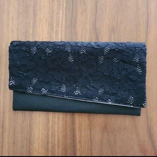 ハンドメイド 袱紗(ふくさ)マルチケース 花柄黒レース