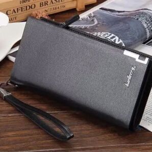 新品 長財布 ビジネス メンズ ブラック ラウンドジップ ウォレット 大容量