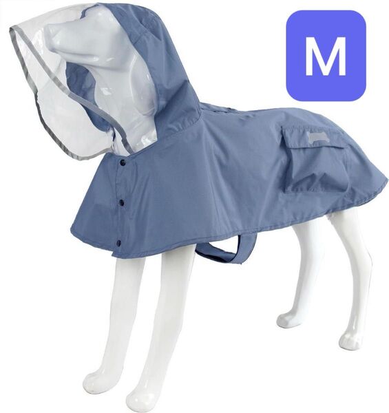 新品 犬用レインコート ポンチョ カッパ 雨具 着脱簡単 撥水 反射材 フード付
