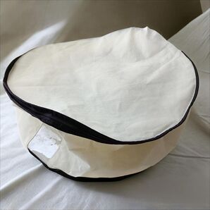 ツバ広帽子収納ケース|不織布×クリア窓付き|直径47cm・ベージュ|折りたたみ可