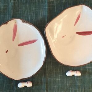 食器 皿(陶器)九谷作家 北村隆+九谷焼箸置き