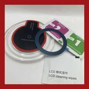 Qiワイヤレス充電器 QI 急速充電 マグセーフ メタルリング 中古品