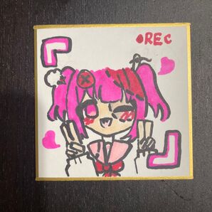 【色紙】オリジナルキャラクター イラスト 手描き