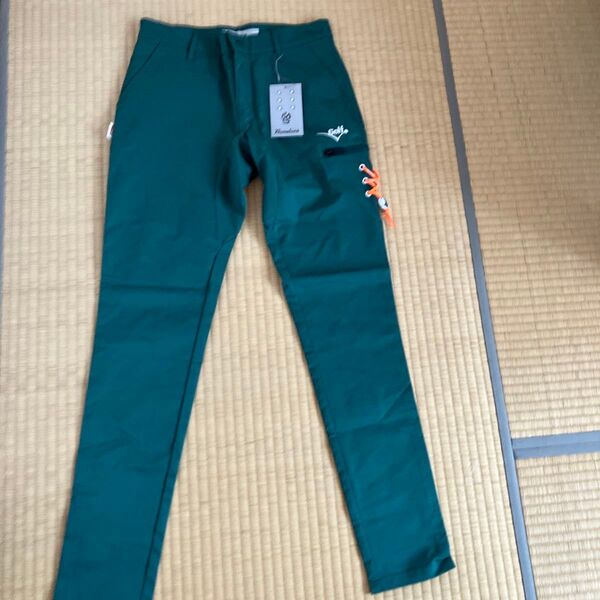 新品 ラッセルノゴルフ レディス ロングパンツ 1サイズ M相当 グリーン 緑 Russeluno golf スカル 春夏パンツ
