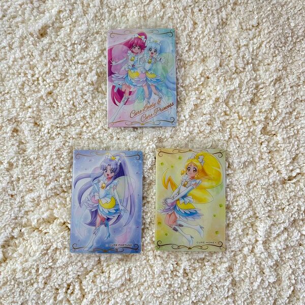 プリキュアウエハース ハピネスチャージ ラブリー プリンセス ハニー フォーチュン 未開封 未使用 3枚セット R N SR