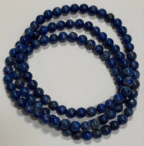 ラピスラズリ 6mm 内径18.5cm(3連) 天然石 3連ブレスレット ネックレス DIYにも◎