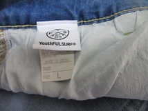 即完売Lサイズ YOUTHFUL SURF Cut off Light Weight Denim インディゴ　ユースフルサーフ_画像9