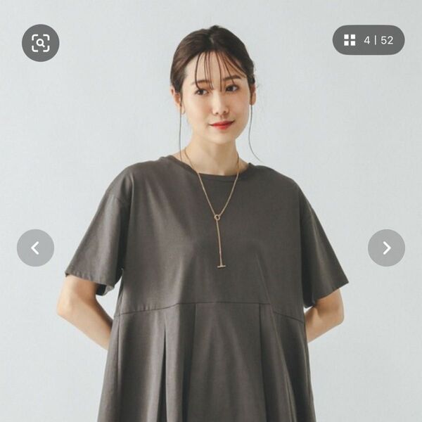 未使用 タグ付き GLOBAL WORK 快適 ペプラム プルオーバー チャコールグレー L