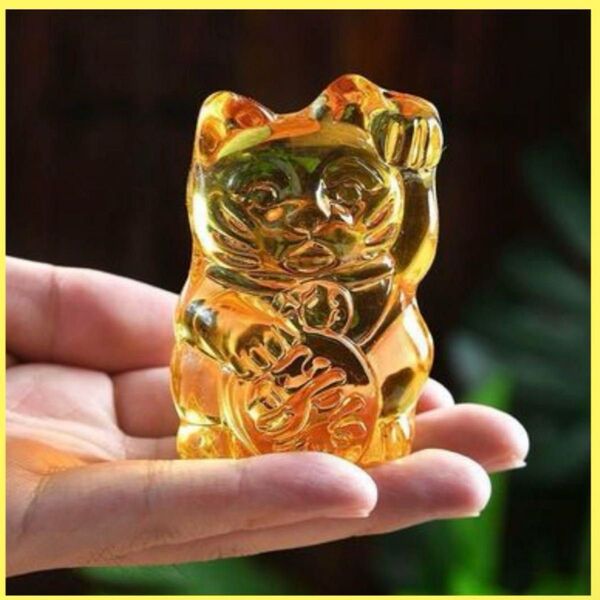 招き猫 シトリン 金運 水晶 開運 財運 運気上昇 商売繁盛 小さい 置物
