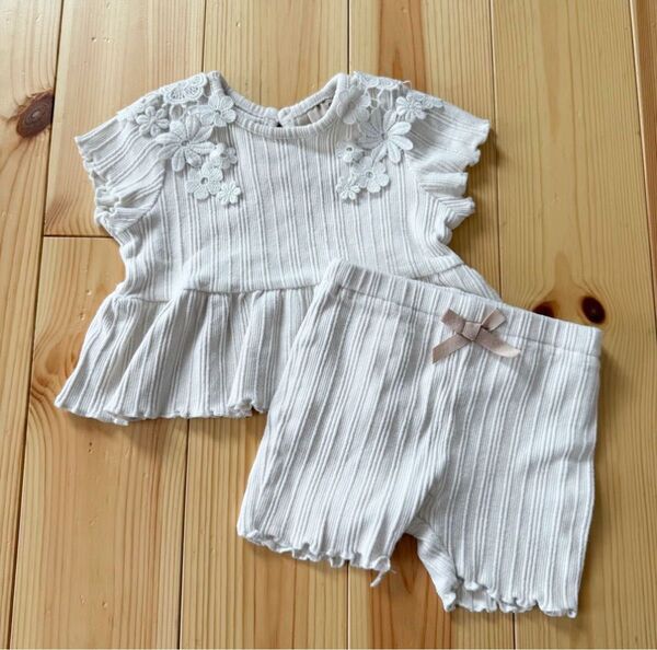 【人気】プティマイン セットアップ 70 上下セット 女の子 ベビー服