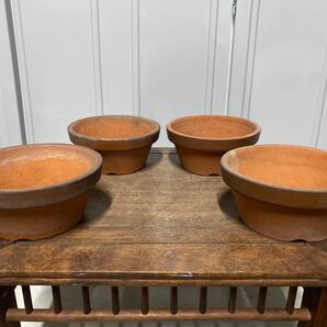 植木鉢 素焼き 5号 4点セット 小品盆栽 観葉植物 多肉植物 山野草 サボテン 花 雑木 松盆栽 松柏 盆栽 盆栽鉢