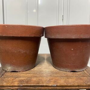 植木鉢 素焼き 7号 2点セット 茶色 観葉植物 多肉植物 山野草 草花 花 雑木 花木 柑橘 ガーデニング 深鉢 鉢 盆栽鉢