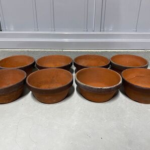 植木鉢 素焼き 5号 8点セット 小品盆栽 観葉植物 多肉植物 山野草 草花 花 雑木 松盆栽 松柏 盆栽 ガーデニング 盆栽鉢