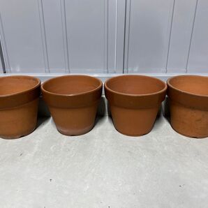 植木鉢 素焼き 7号 4点セット 観葉植物 多肉植物 山野草 草花 花 雑木 松盆栽 松柏 園芸 ガーデニング 深鉢 鉢 盆栽鉢