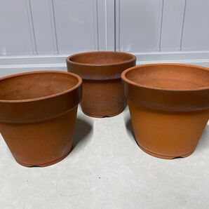 植木鉢 素焼き 7号 3点セット 観葉植物 多肉植物 山野草 草花 花 雑木 松盆栽 松柏 園芸 ガーデニング 深鉢 鉢 盆栽鉢