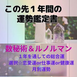 この先1年間の運勢鑑定書 数秘術 ルノルマン 占い