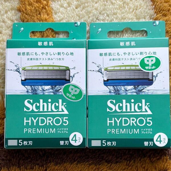 2箱 Schick(シック) ハイドロ ハイドロ5 プレミアム 敏感肌 替刃 (4コ入) スキンガード付 5枚刃